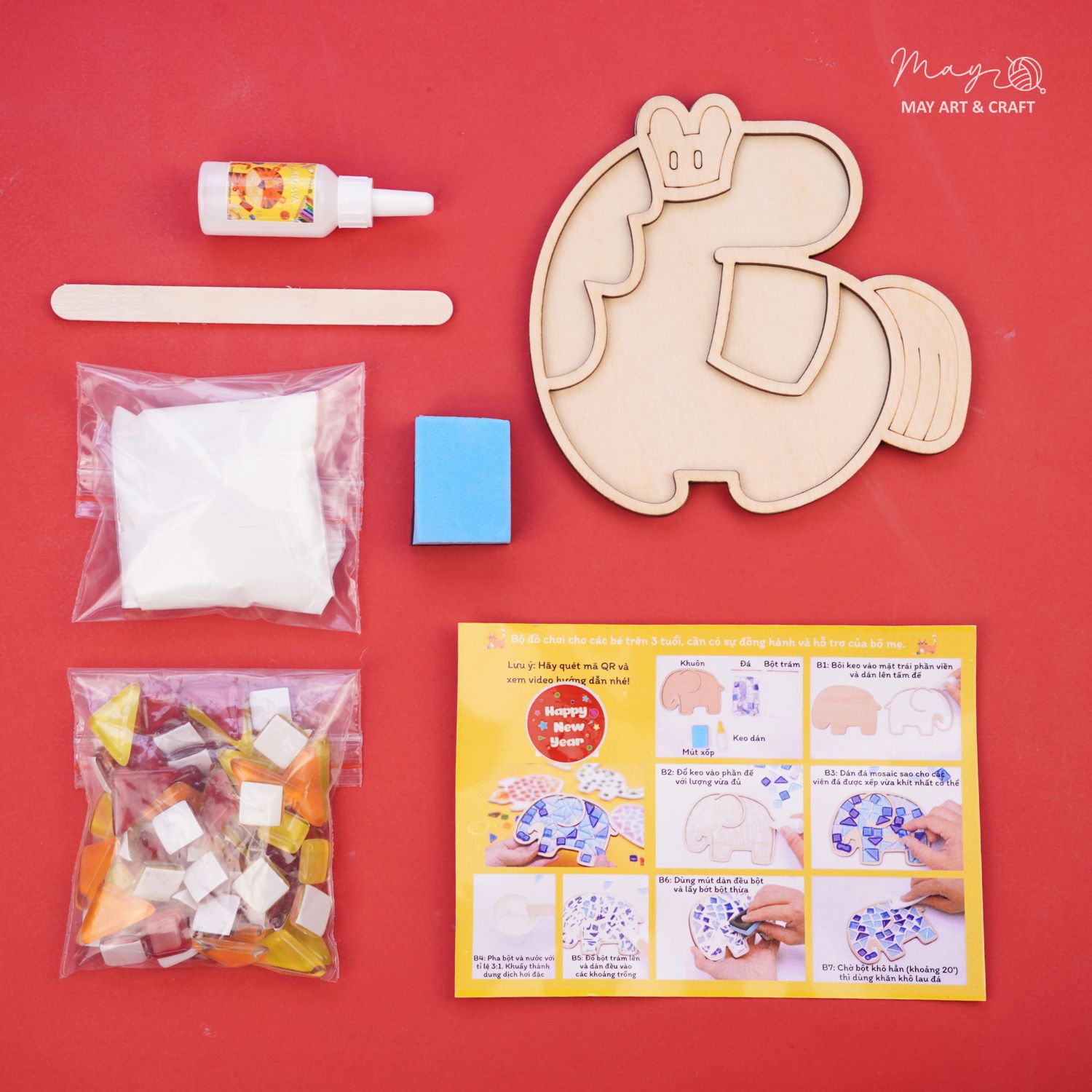 Set tự làm khảm đá nghệ thuật mosaic (1 hình)