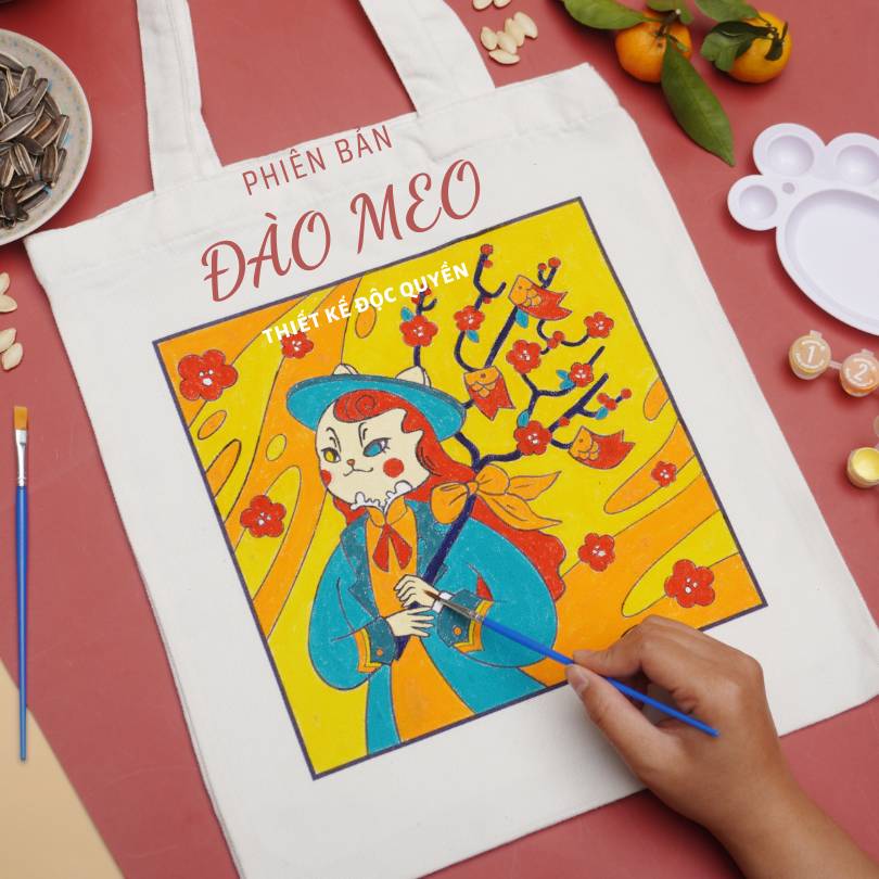 Bộ KIT tô màu túi theo số chủ đề con Mèo
