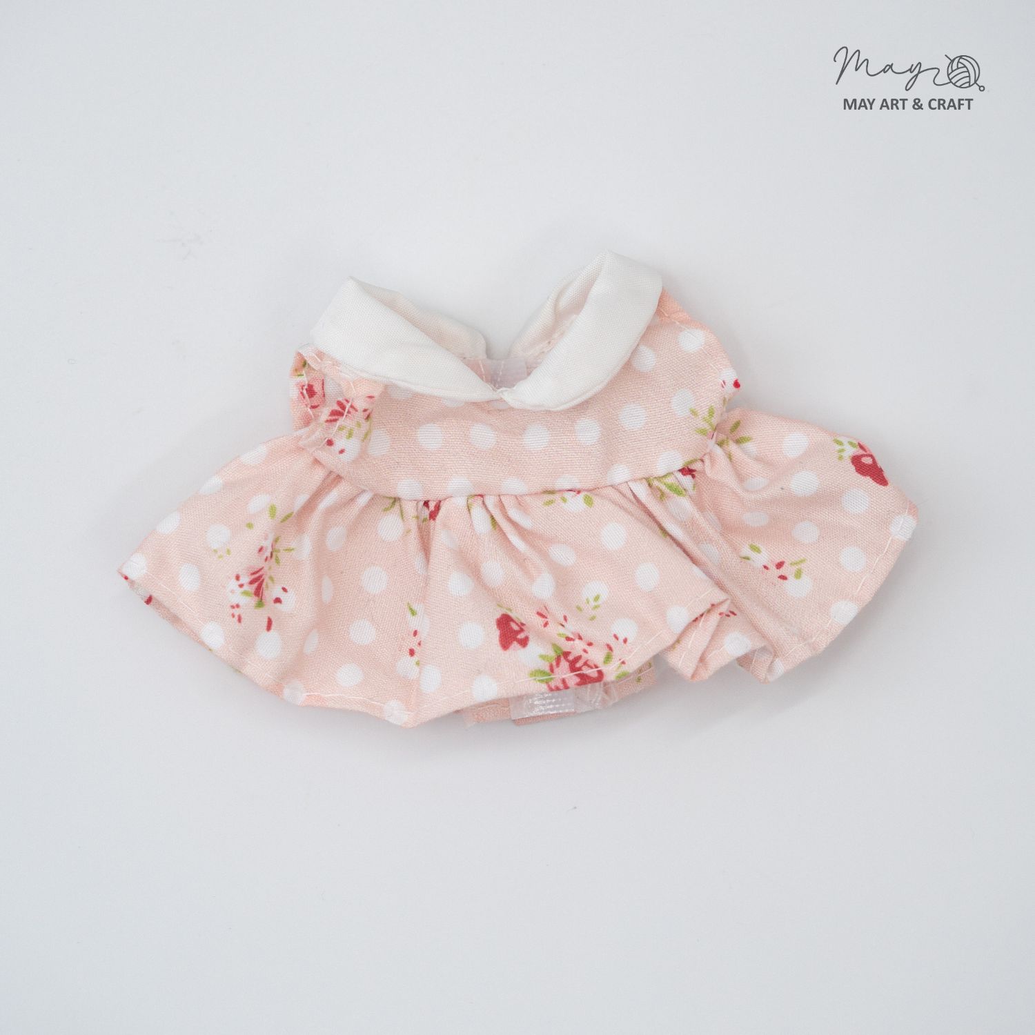 Váy liền cổ sen sát nách cho búp bê/gấu bông 15 -16 cm (Nhập khẩu)