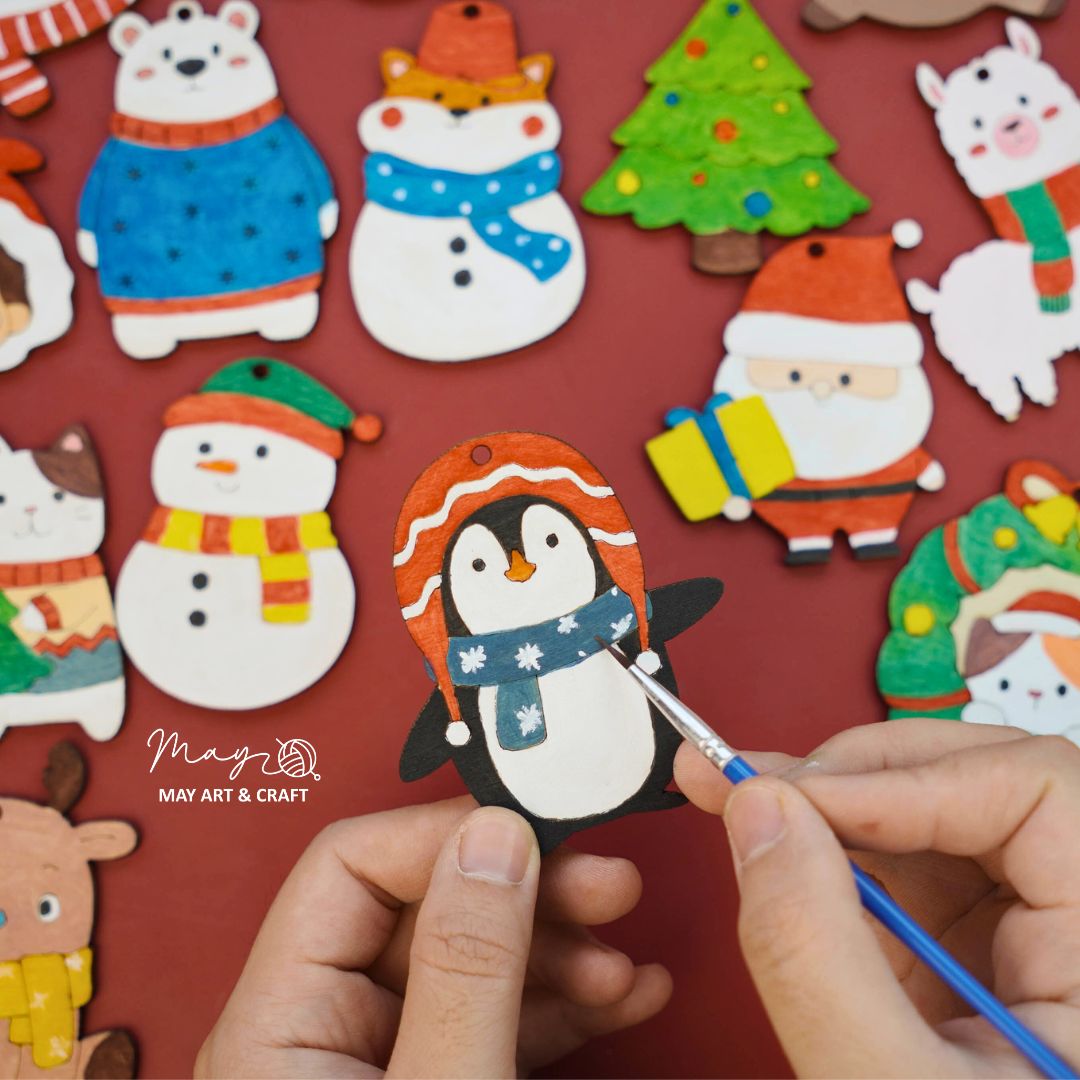 Set tô màu gỗ trang trí Noel