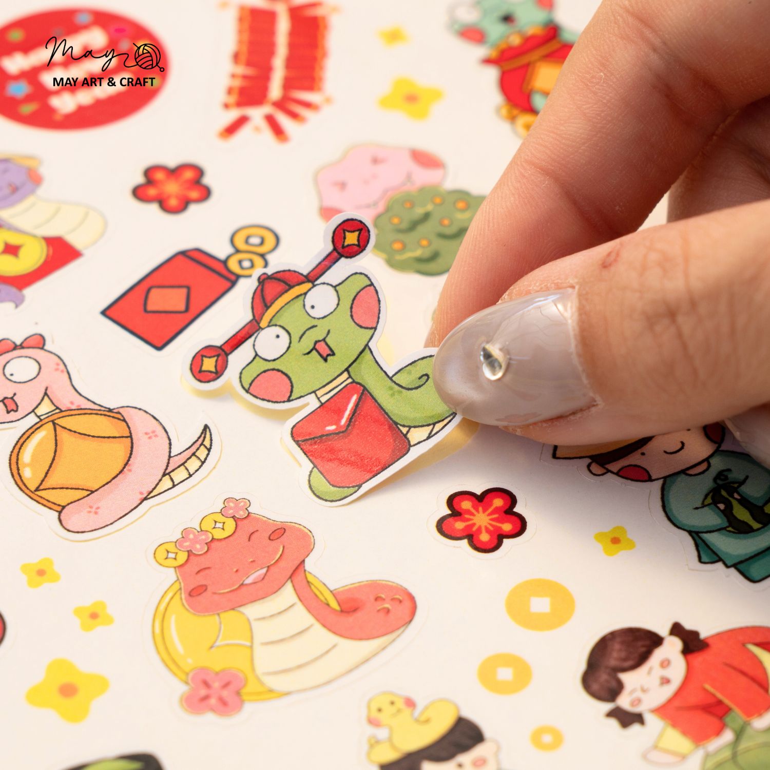 Set trang trí lì xì Tết (20 phôi lì xì + hơn 150 hình sticker)