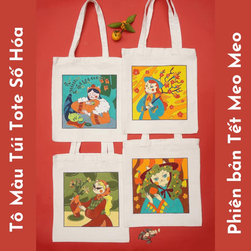 Bộ KIT tô màu túi theo số chủ đề con Mèo