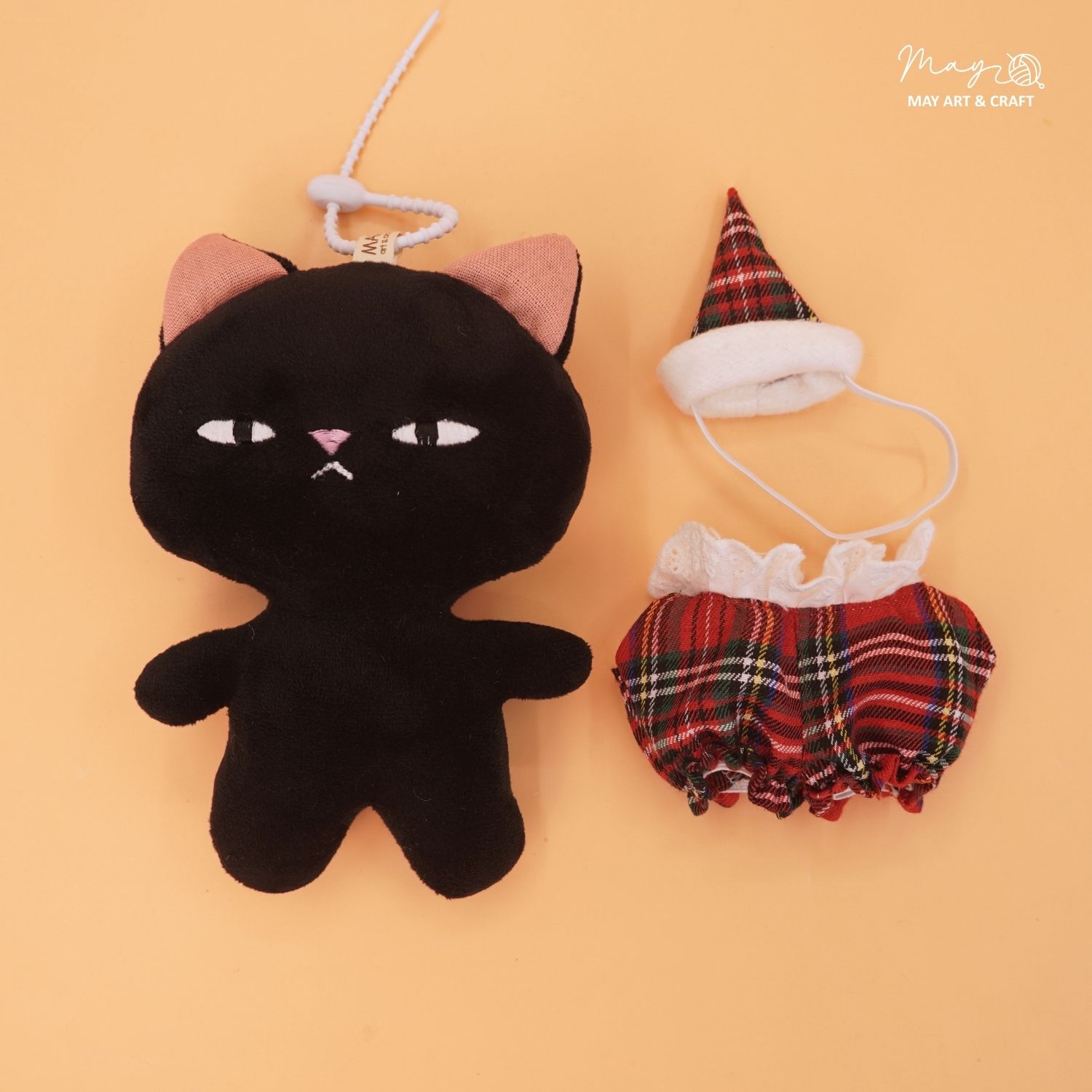 Combo mèo đen mini giáng sinh cao 16 cm