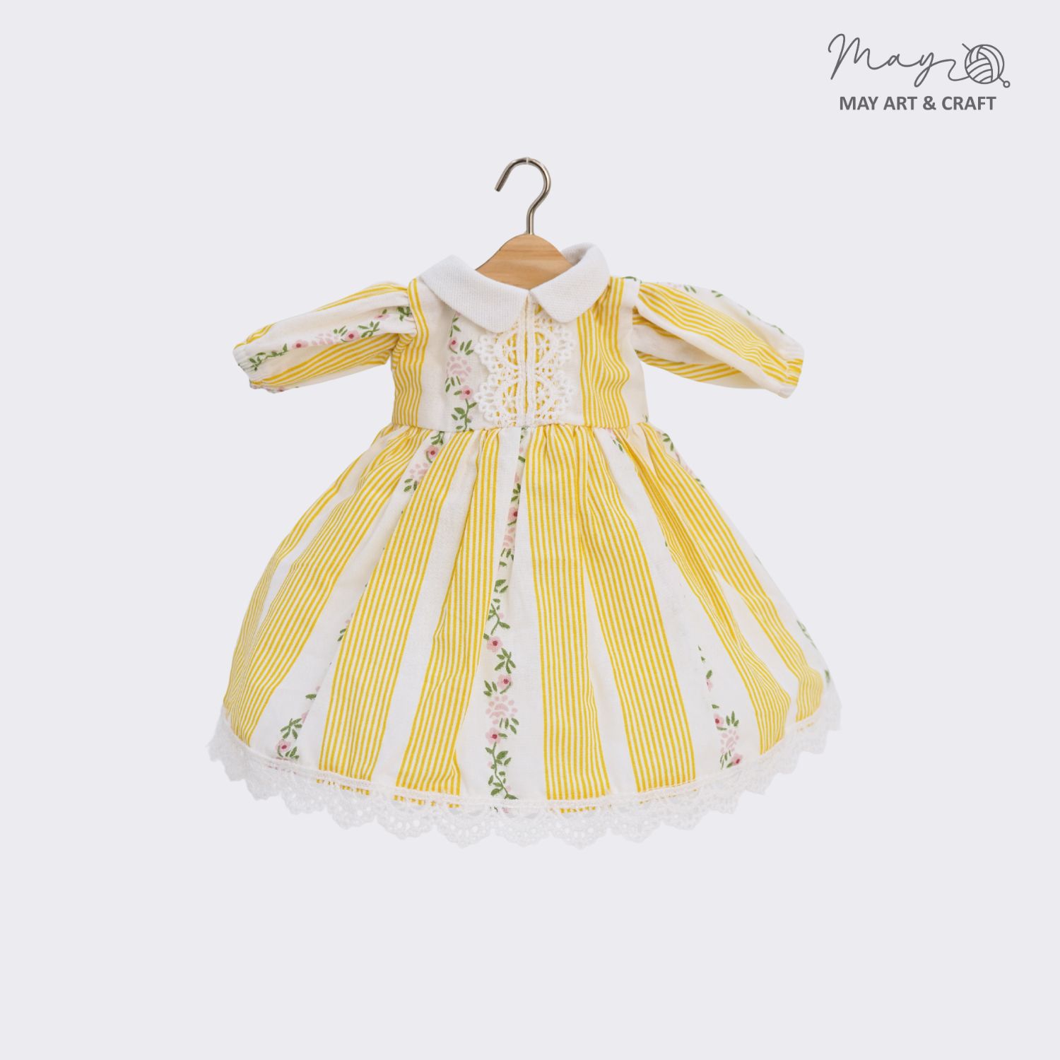 Váy xòe cổ sen phối ren cho thú bông (nhiều màu sắc hoạ tiết)