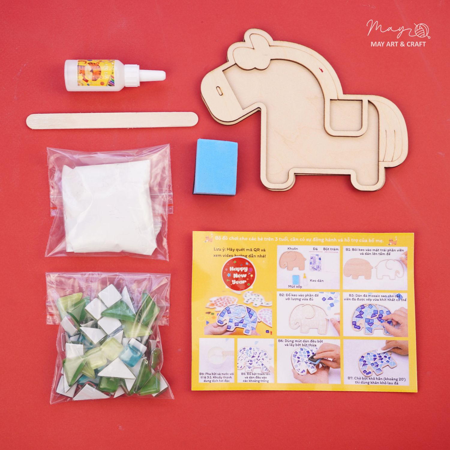 Set tự làm khảm đá nghệ thuật mosaic (1 hình)