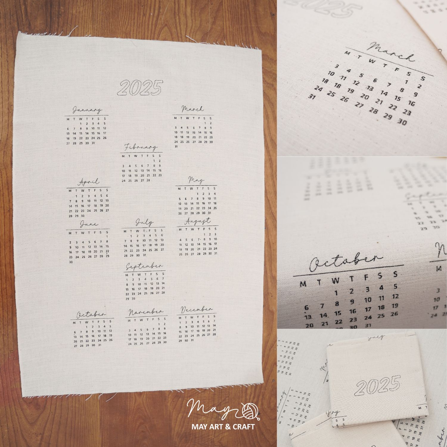 Phôi lịch vải in sẵn