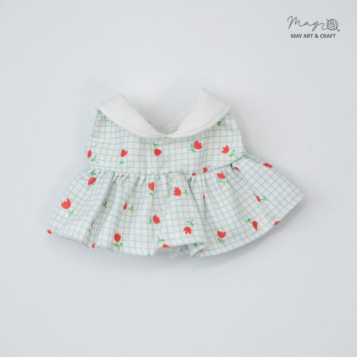 Váy liền cổ sen sát nách cho búp bê/gấu bông 15 -16 cm (Nhập khẩu)