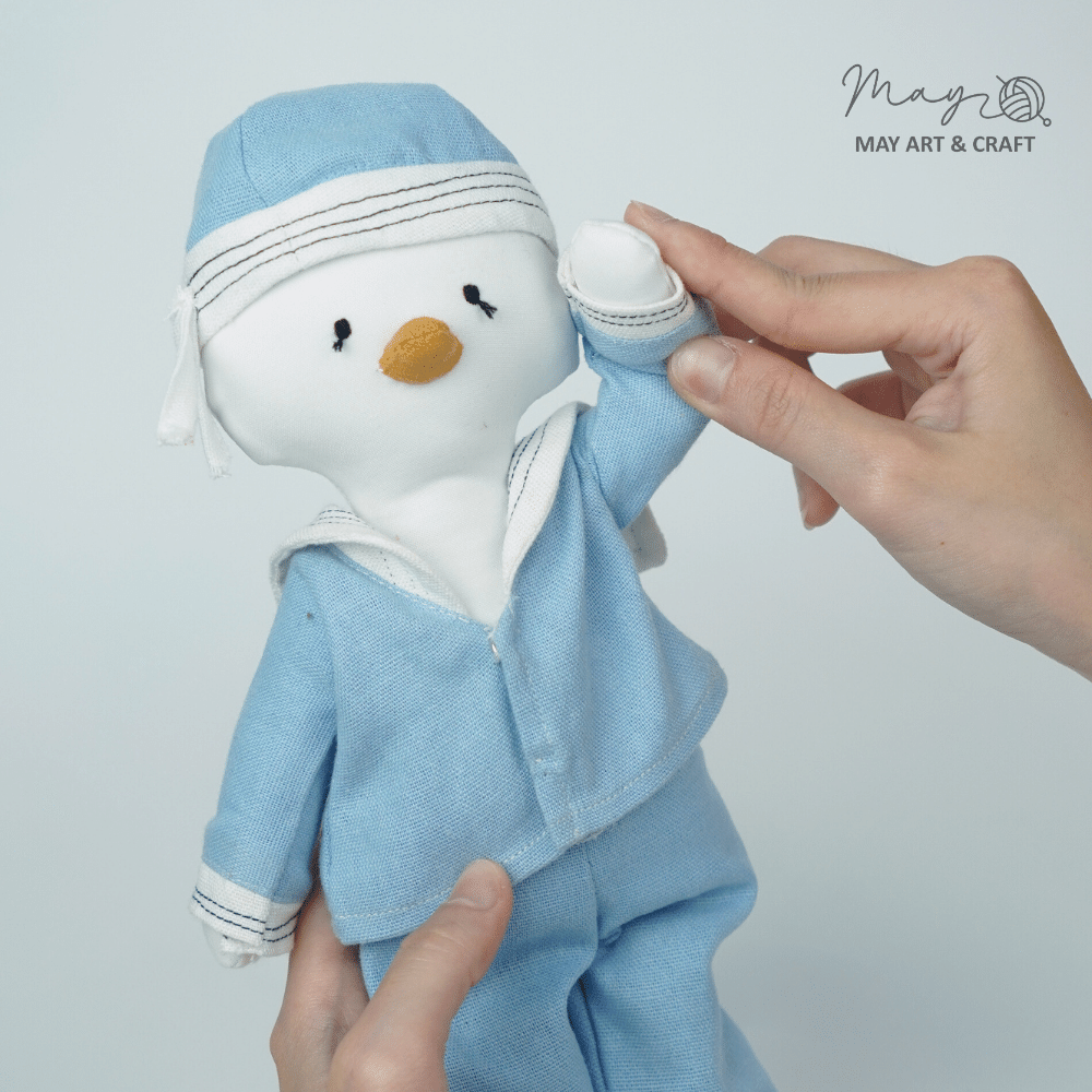 Bộ đồ thủy thủ cho thú bông (bộ quần áo & mũ)