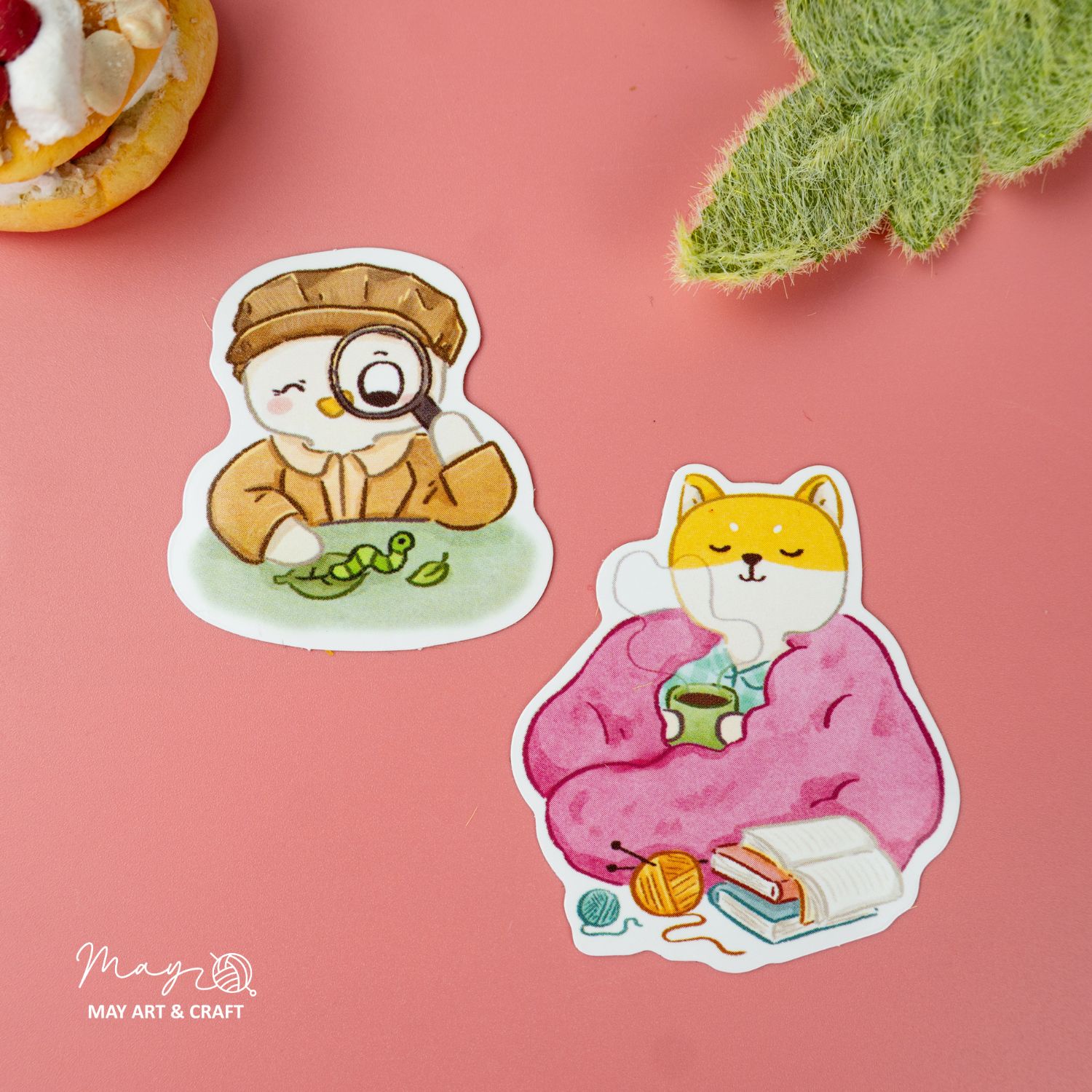 Bộ sticker 10 hình thú bông vải Tiệm Tạp Hóa Nhà May