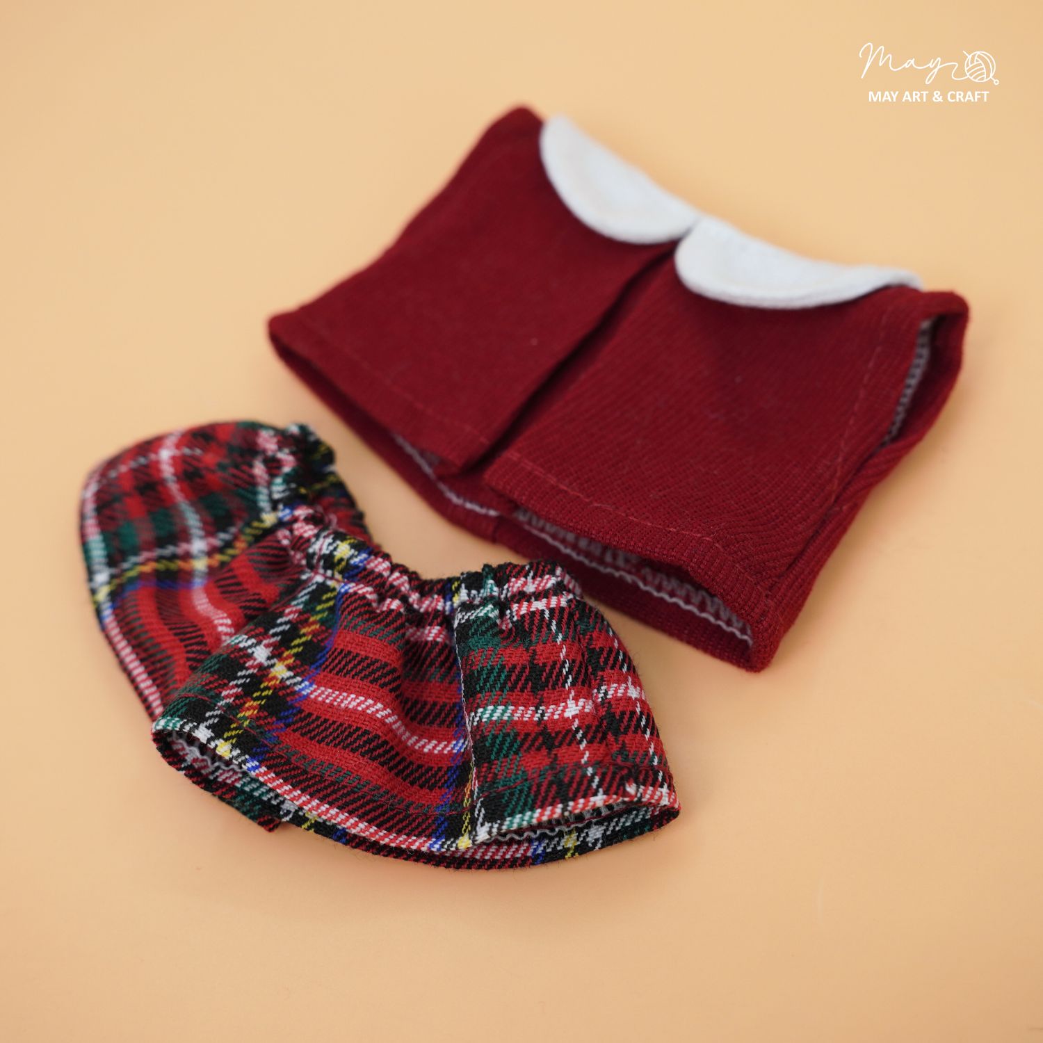 Set quần áo cổ sen thú bông mini phong cách noel