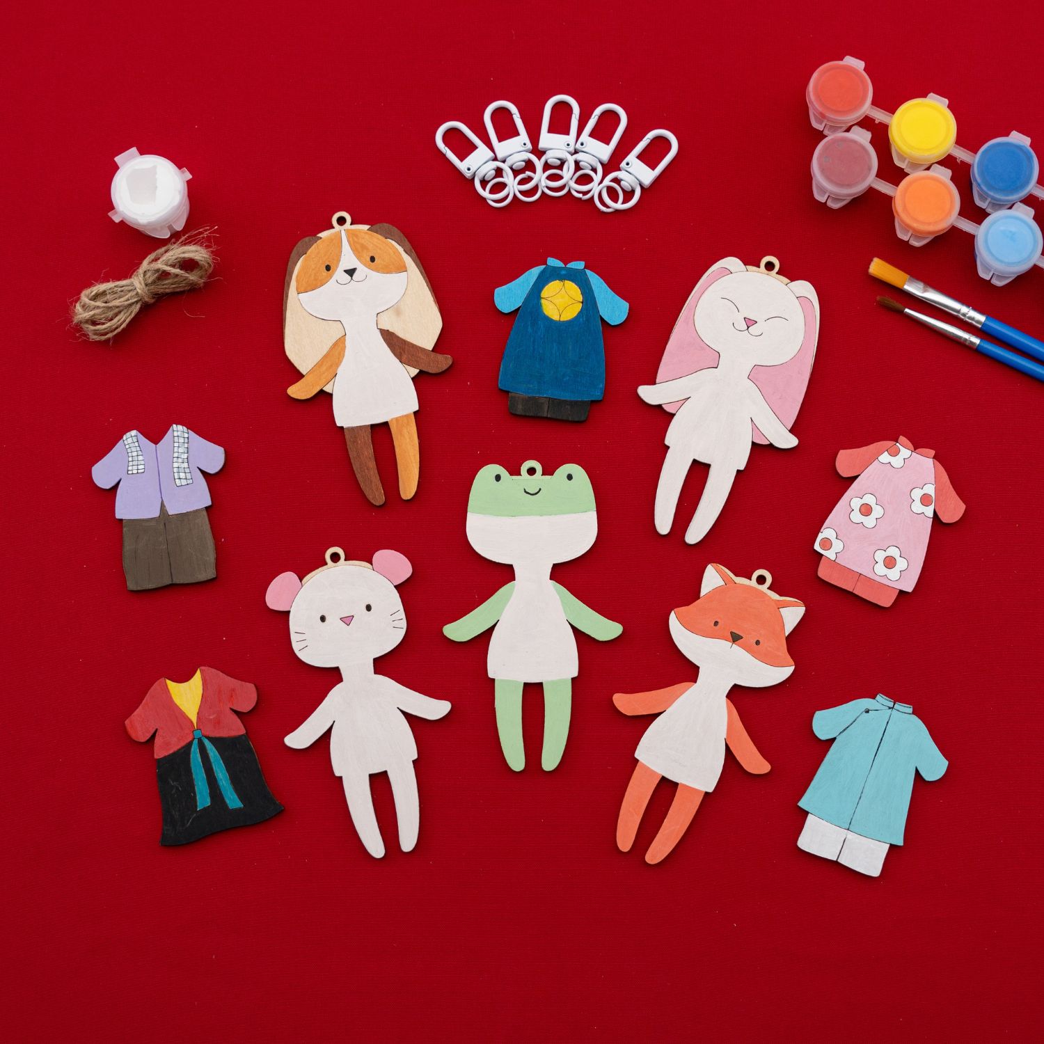 Set tô màu gỗ phối đồ trang phục truyền thống