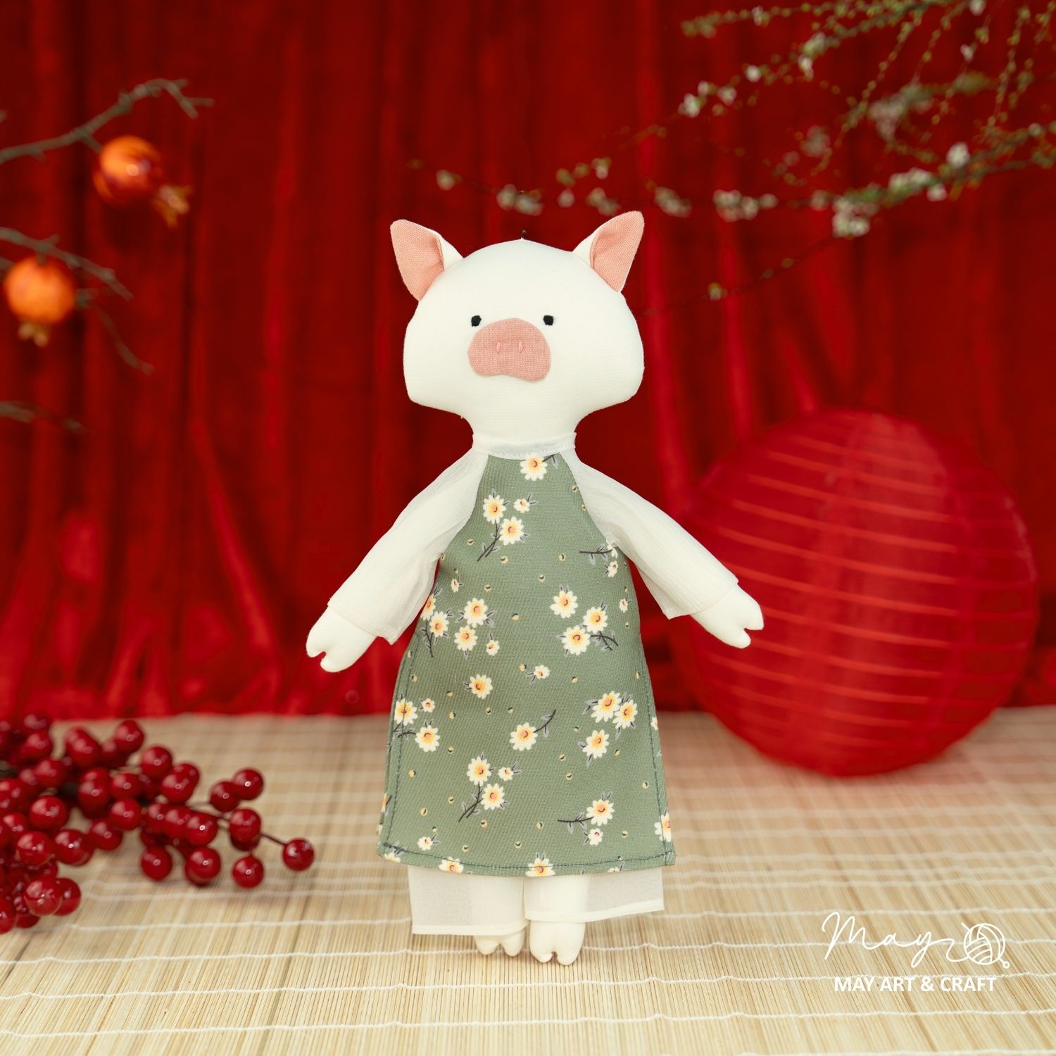 Bộ áo dài cổ tròn cách tân