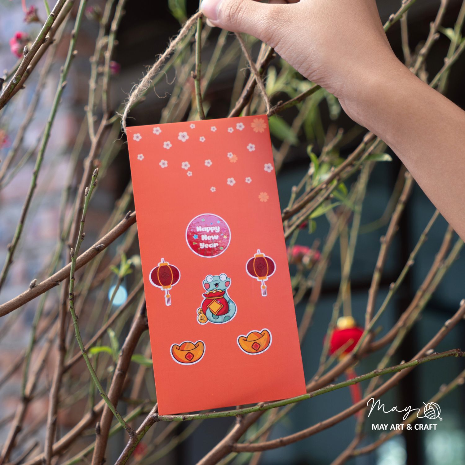 Set trang trí lì xì Tết (20 phôi lì xì + hơn 150 hình sticker)