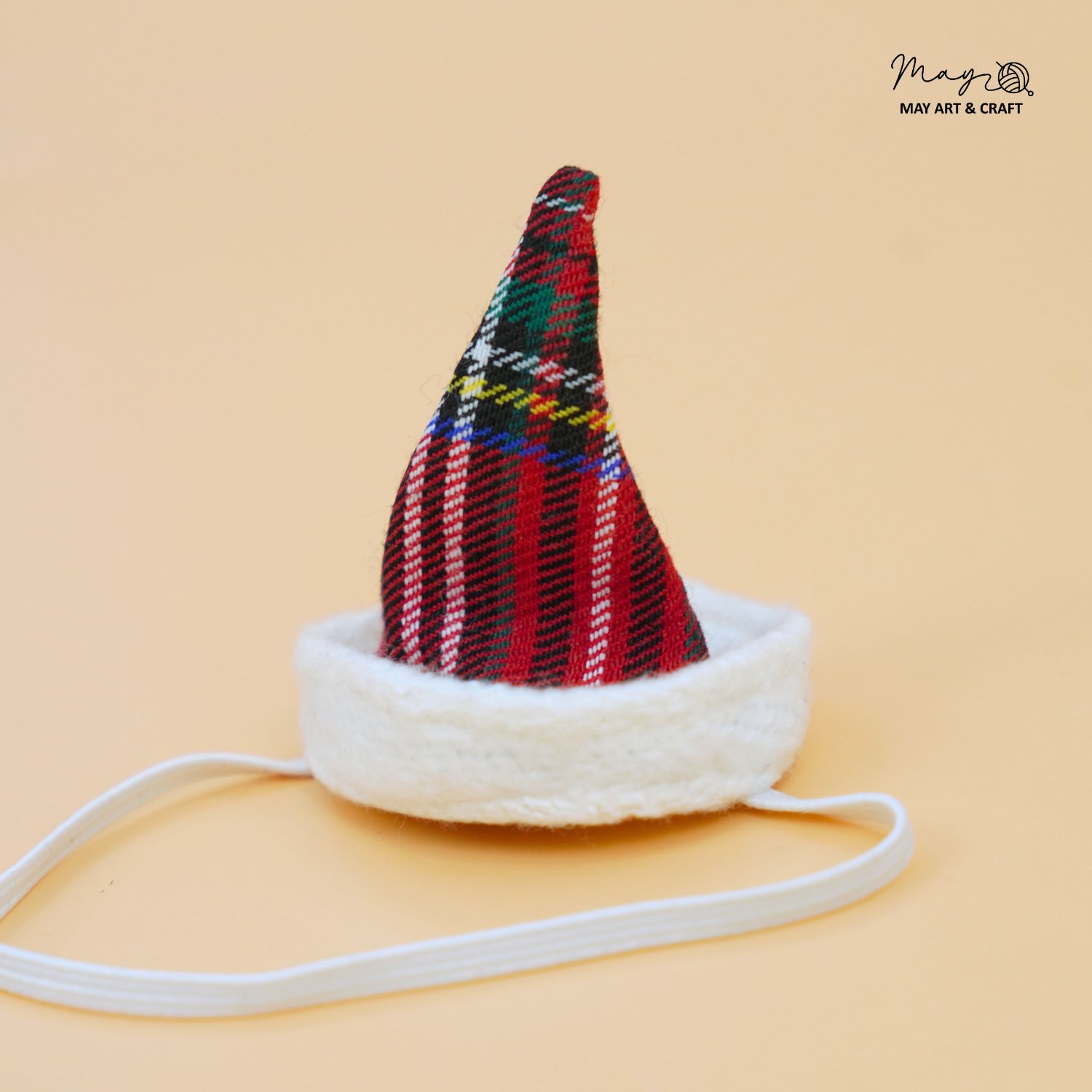 Mũ noel mini caro đỏ cổ điển cho thú bông