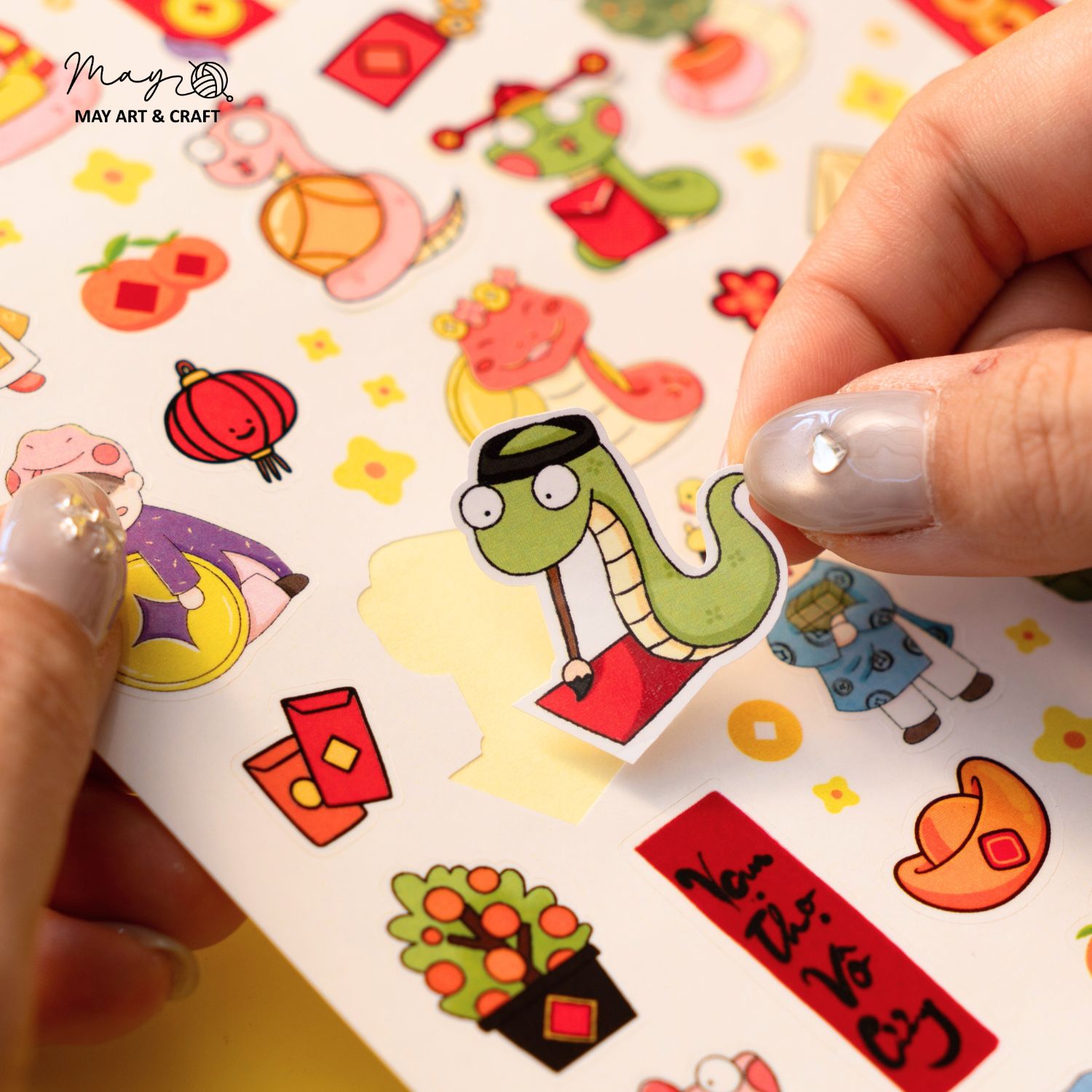 Set trang trí lì xì Tết (20 phôi lì xì + hơn 150 hình sticker)