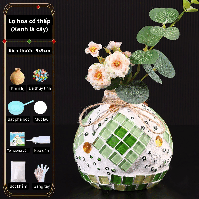 Set khảm đá mosaic 3D (trang trí lọ hoa, ống bút)