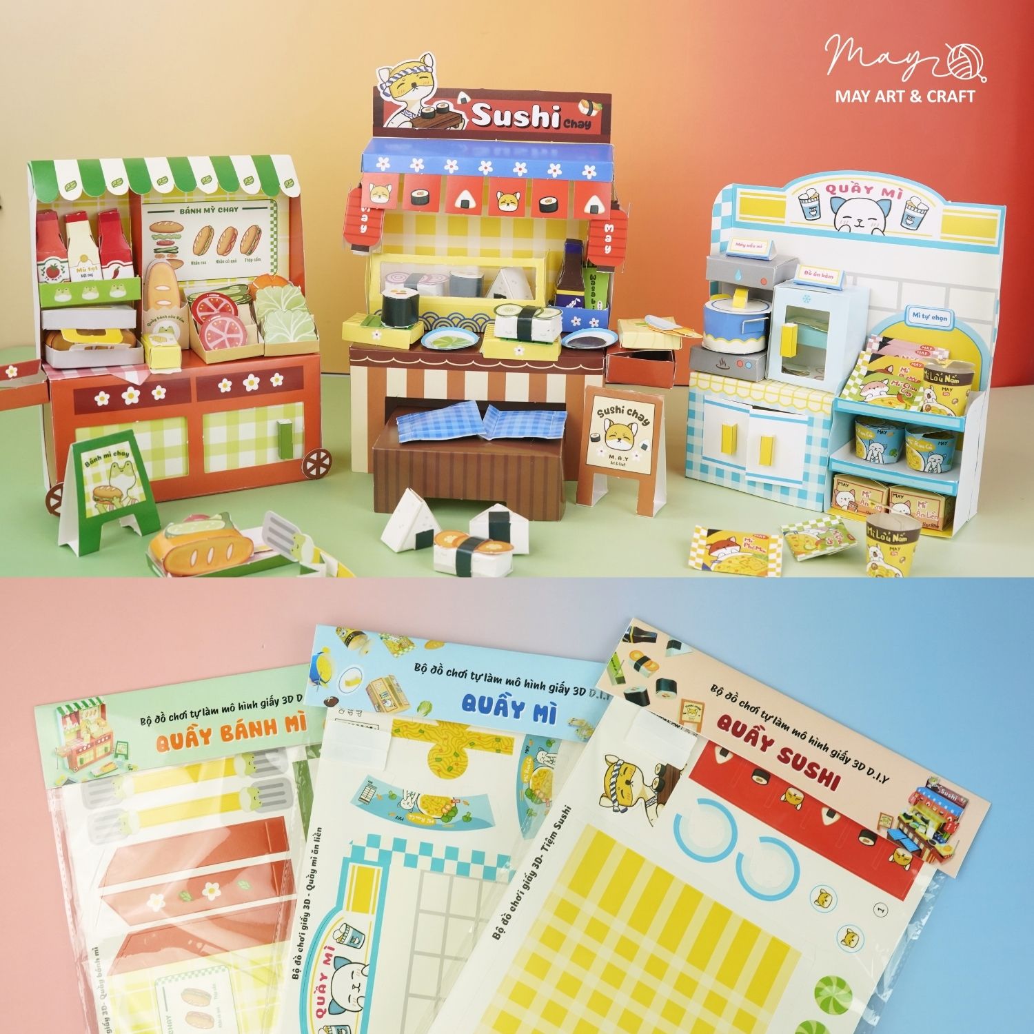 Set đồ chơi giấy - tự làm mô hình giấy 3D DIY nhiều chủ đề