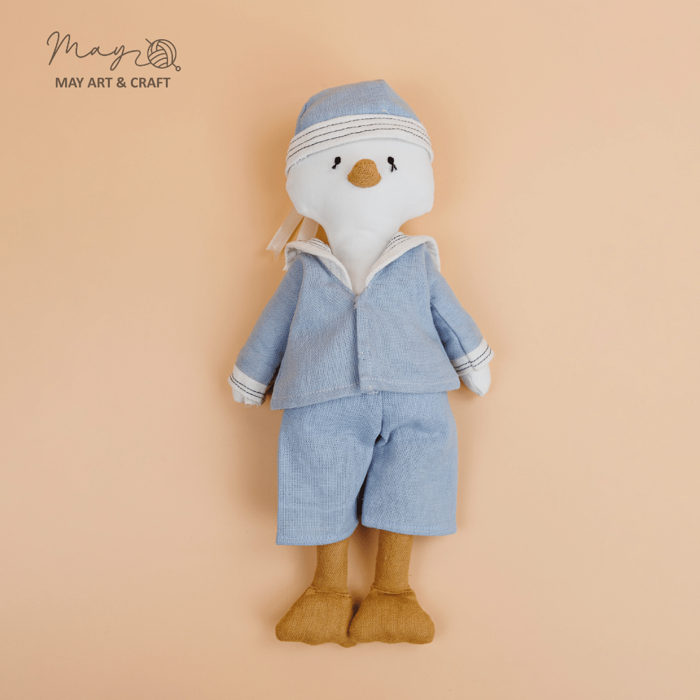 Bộ đồ thủy thủ cho thú bông (bộ quần áo & mũ)