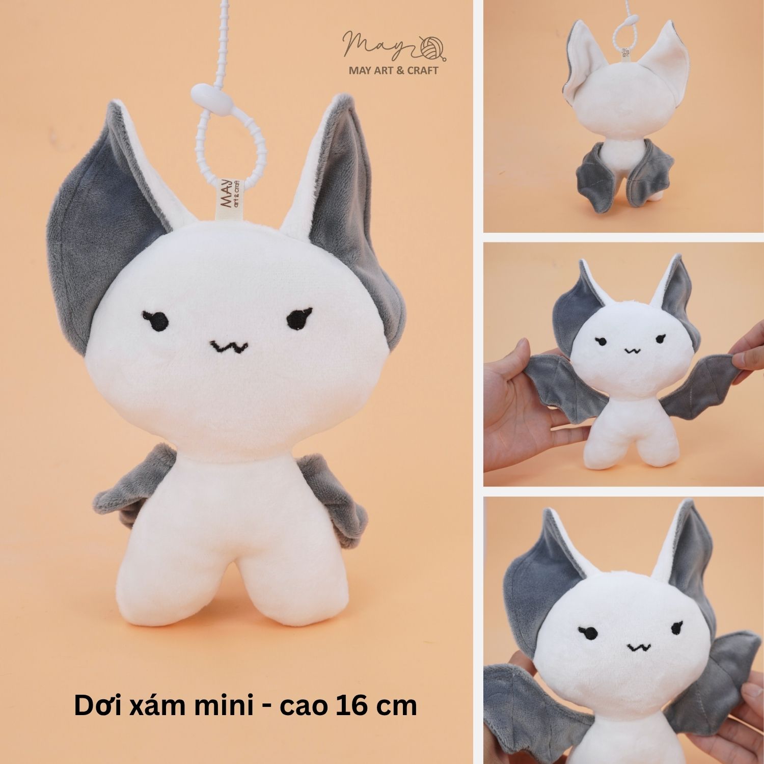 Phôi thú bông mini kèm móc silicon (Không kèm trang phục)