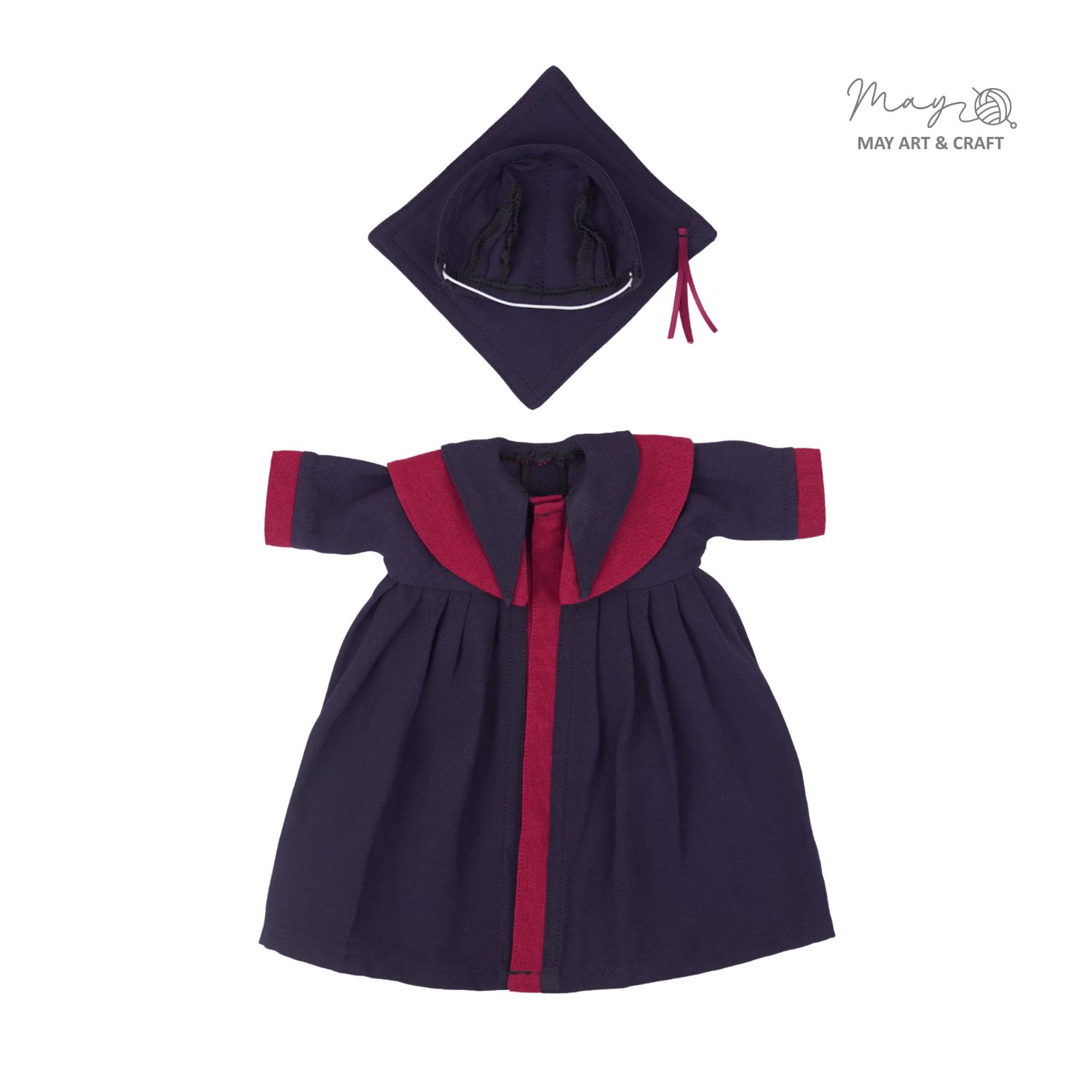 Bộ đồ tốt nghiệp kèm mũ cho búp bê vải