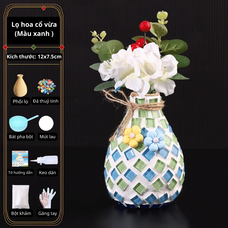 Set khảm đá mosaic 3D (trang trí lọ hoa, ống bút)