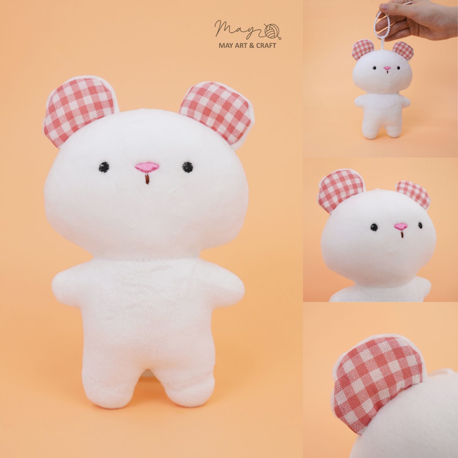 Phôi thú bông mini kèm móc silicon (Không kèm trang phục)