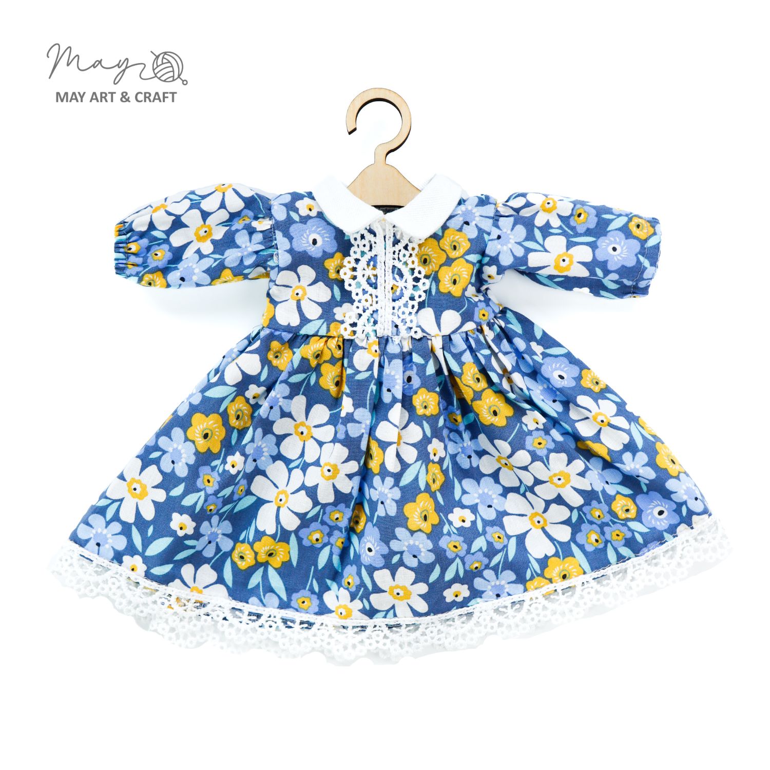 Váy xòe cổ sen phối ren cho thú bông (nhiều màu sắc hoạ tiết)