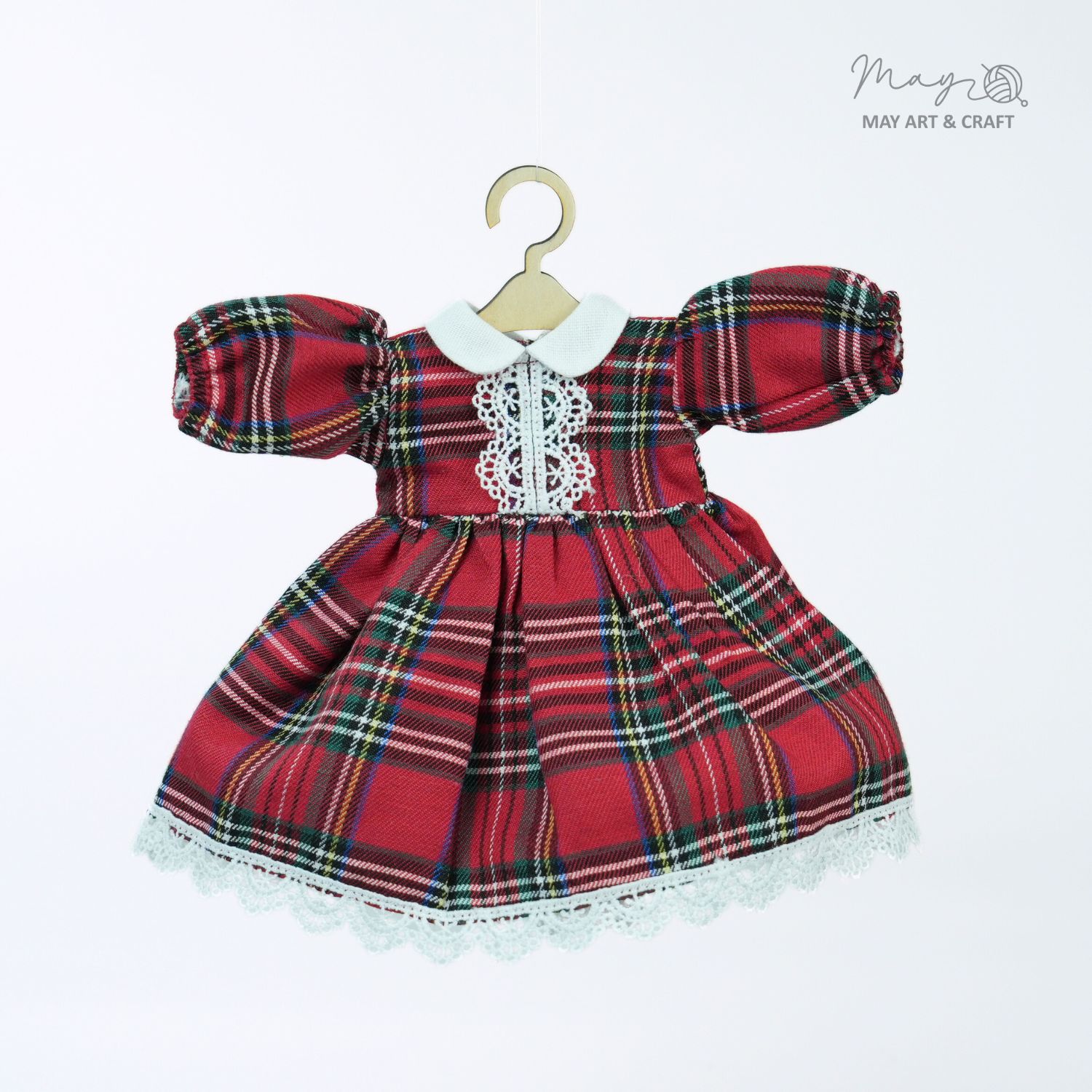 Váy xòe cổ sen phối ren cho thú bông (nhiều màu sắc hoạ tiết)