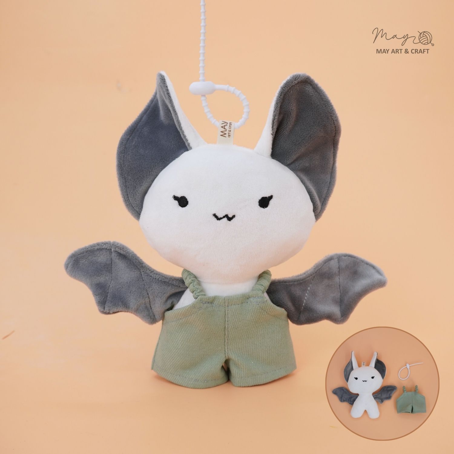 Thú bông mini kèm trang phục và móc treo silicon