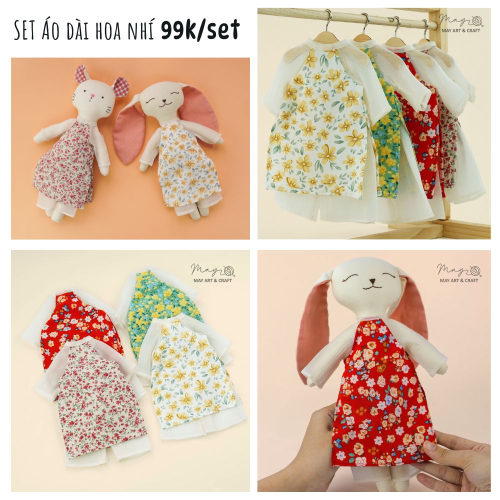 Bộ áo dài cổ tròn cách tân