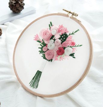 Kit thêu bó hoa (khung 20cm)