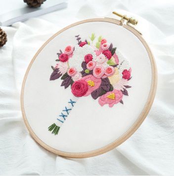 Kit thêu bó hoa (khung 20cm)