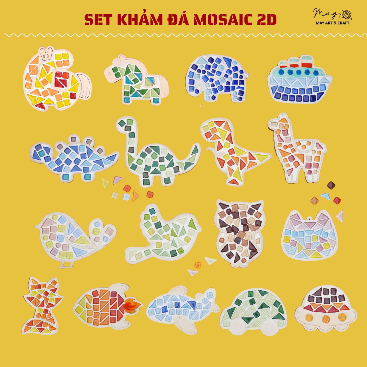 Set tự làm khảm đá nghệ thuật mosaic (1 hình)