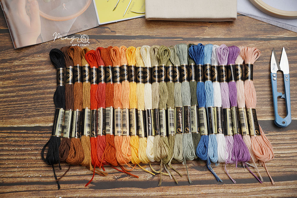 Set thêu tiết kiệm - set dụng cụ thêu cơ bản cho người mới bắt đầu