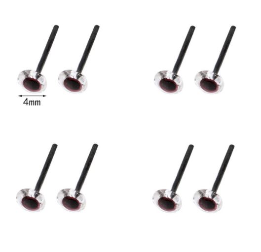 Mắt nhựa gắn thú hột nhãn (10 đôi) - 6mm