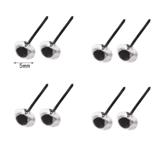 Mắt nhựa gắn thú hột nhãn (10 đôi) - 6mm