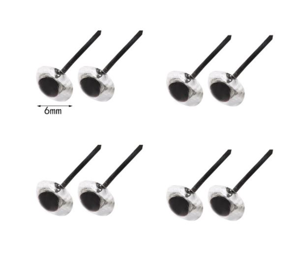 Mắt nhựa gắn thú hột nhãn (10 đôi) - 6mm