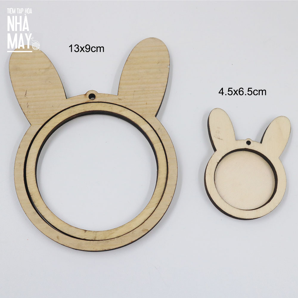 Khung thêu gỗ mini làm phụ kiện - vuông 3.6x3cm