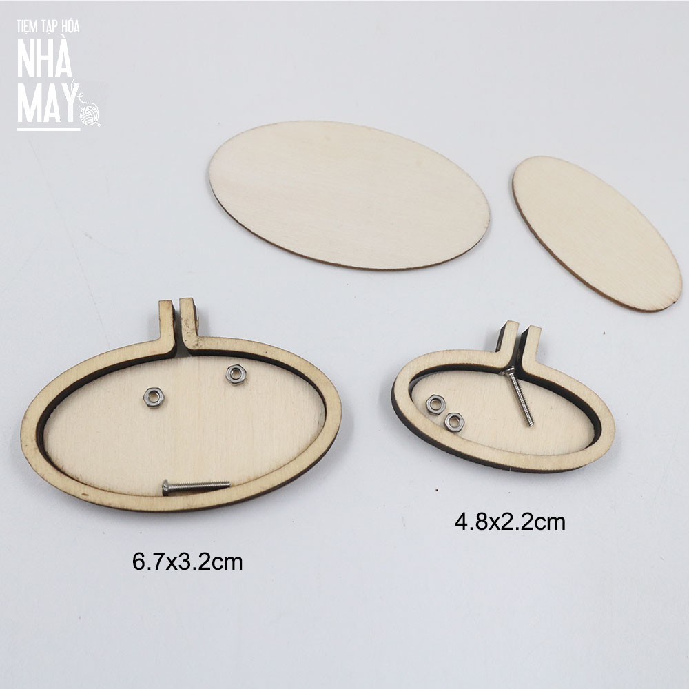 Khung thêu gỗ mini làm phụ kiện - vuông 3.6x3cm