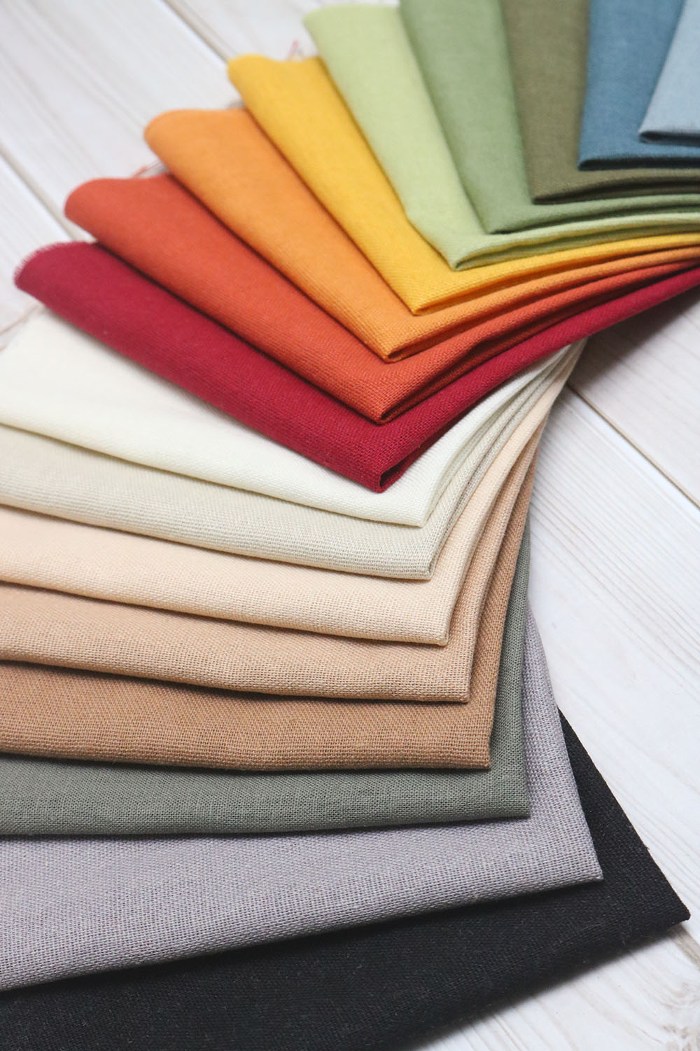 Combo 25 màu  vải may khăn linen 25x25cm