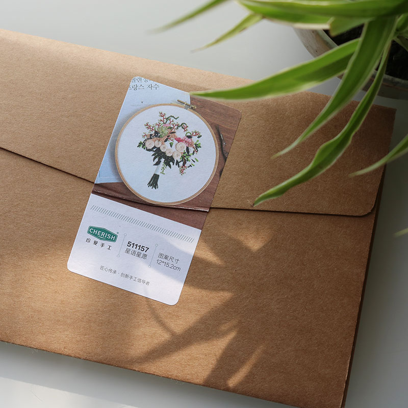 Kit thêu bó hoa (khung 20cm)