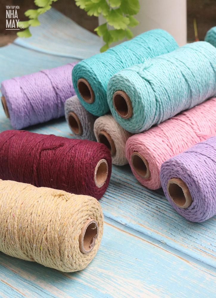Dây thừng cotton làm macrame loại 2mm
