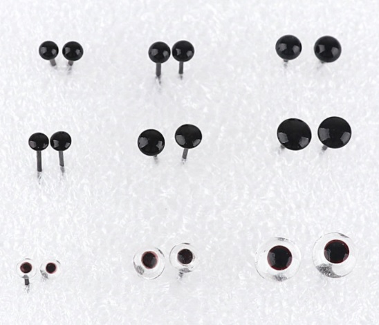 Mắt nhựa gắn thú hột nhãn (10 đôi) - 6mm
