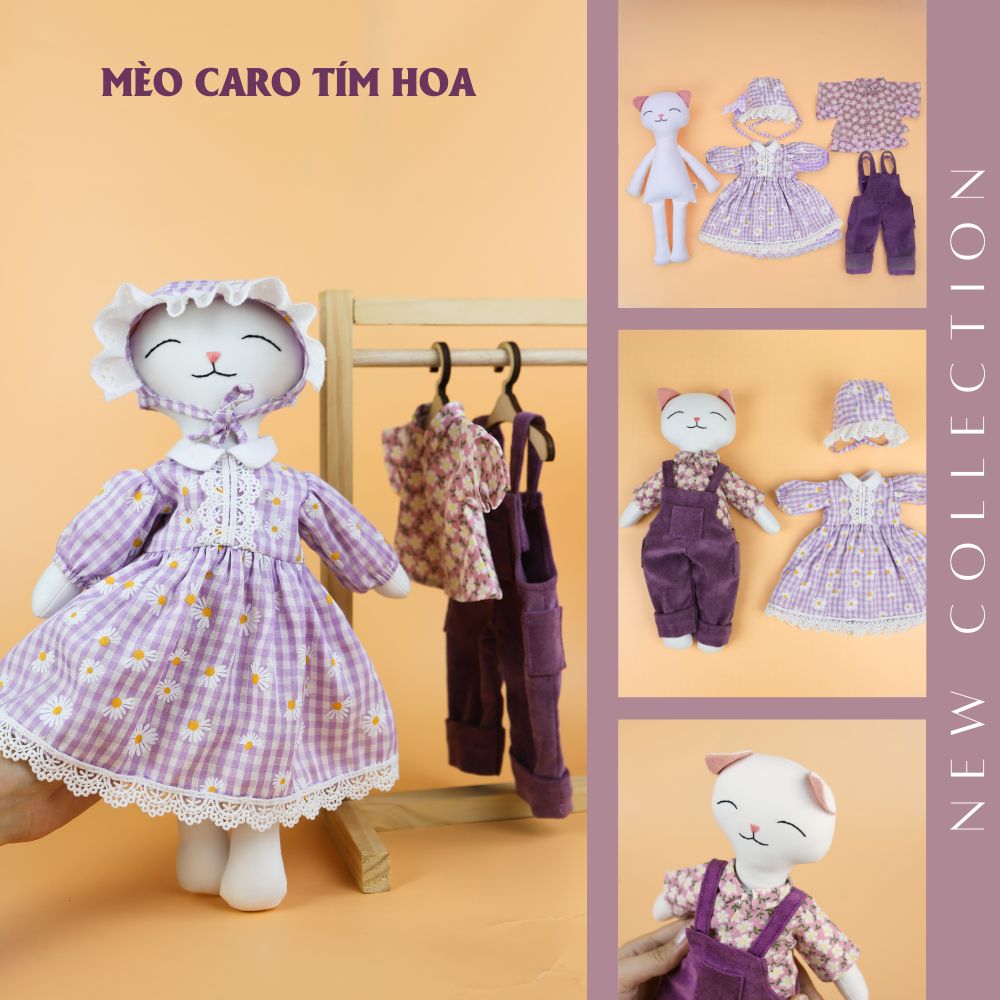 Combo mèo caro tím hoa