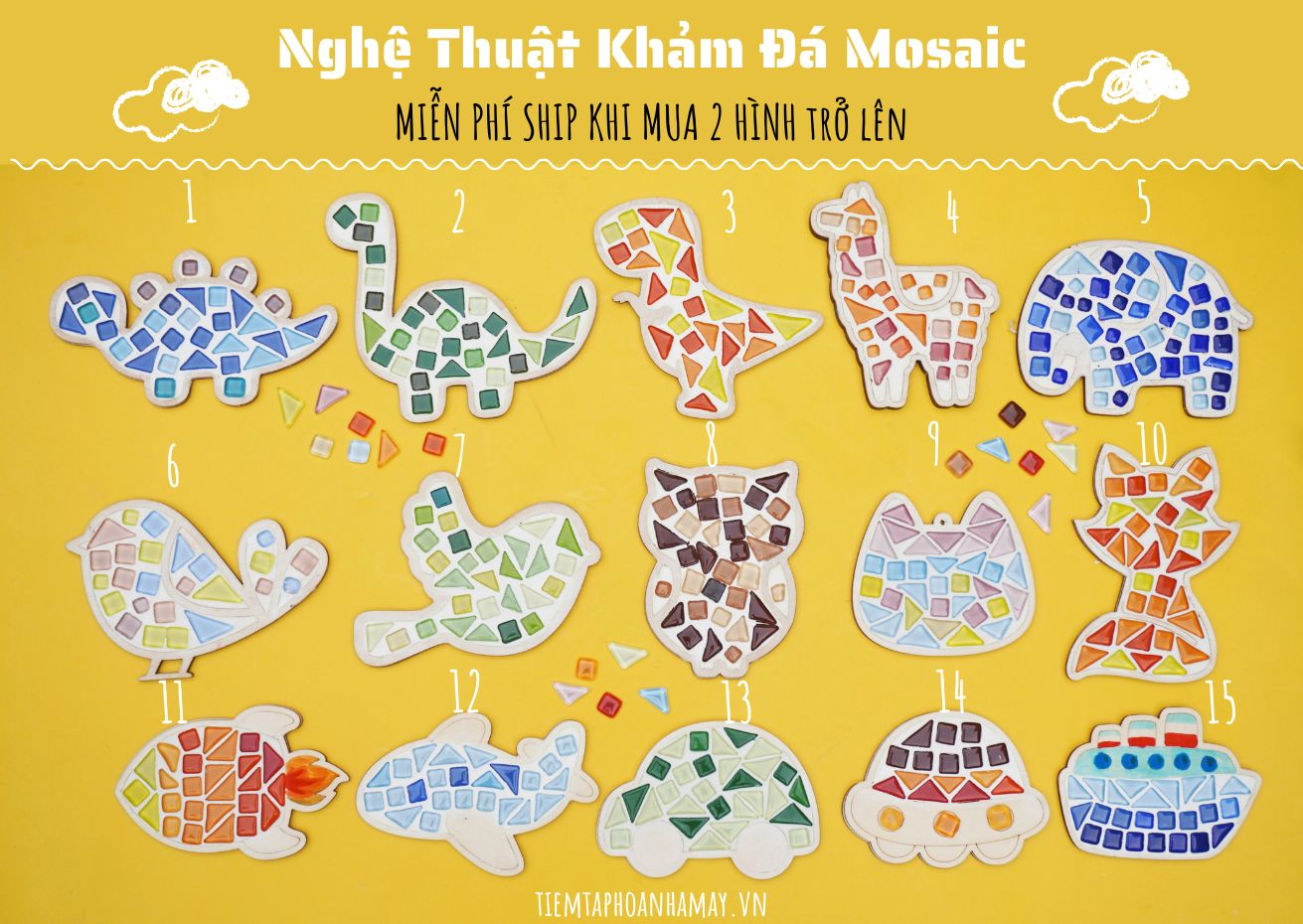 Bộ KIT làm khảm đá nghệ thuật (1 hình) - 9 - con mèo