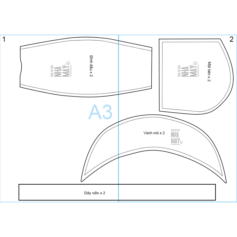 Mẫu rập mũ bonet trẻ em