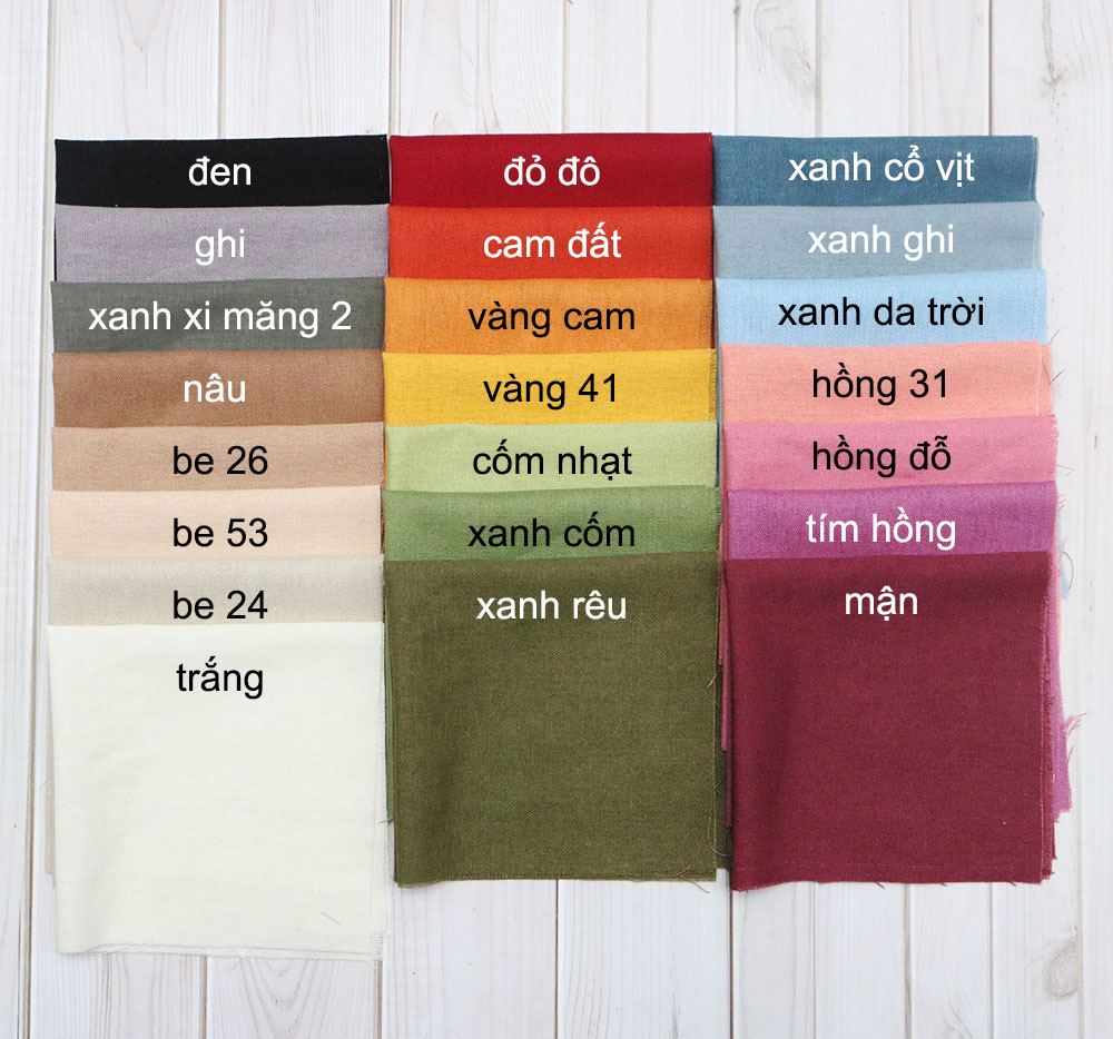 Vải linen 25x25cm - xanh xi măng 2