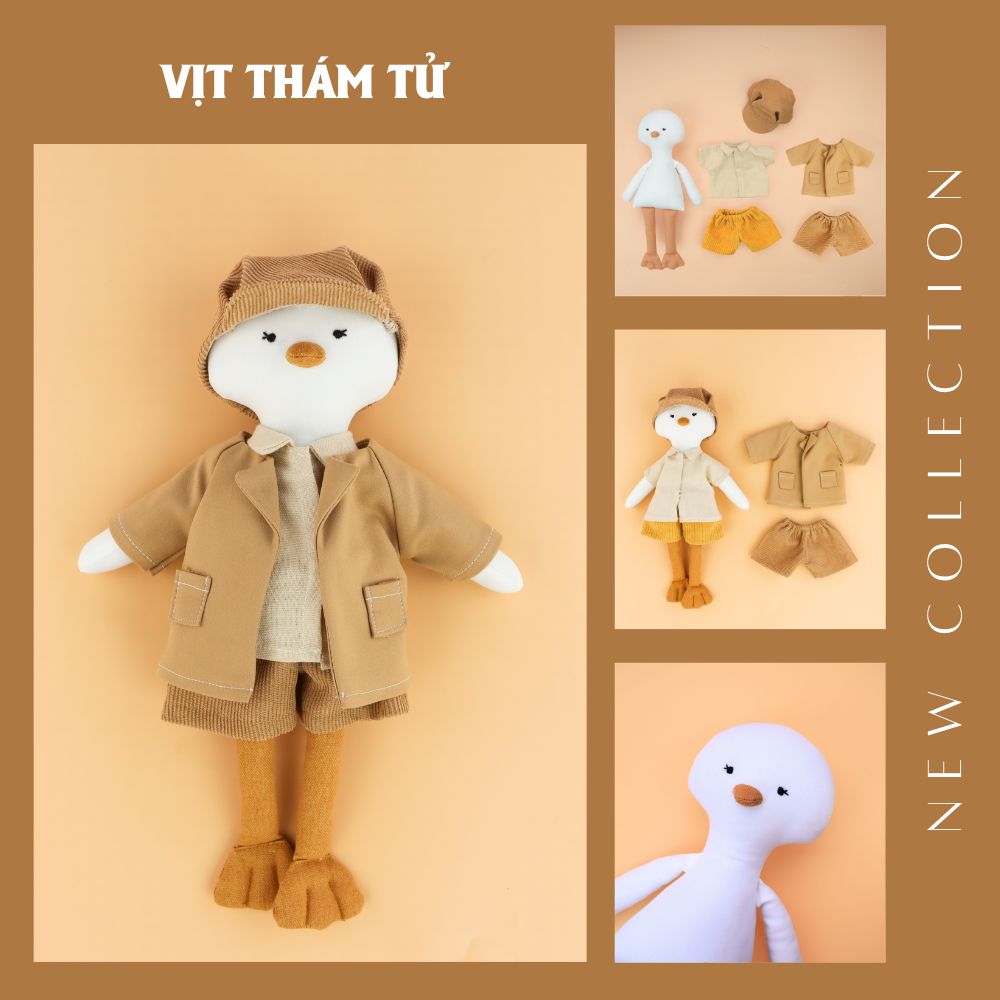 Combo thú bông vải vịt thám tử