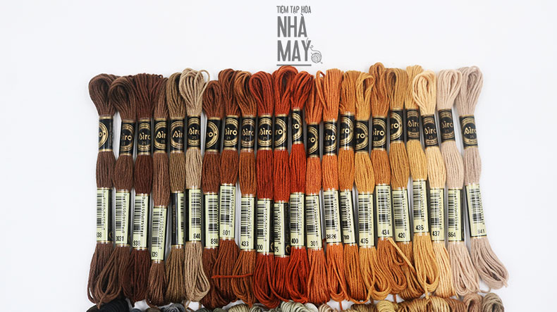 45 tép chỉ hãng Airo theo tông màu - Set màu xanh rêu