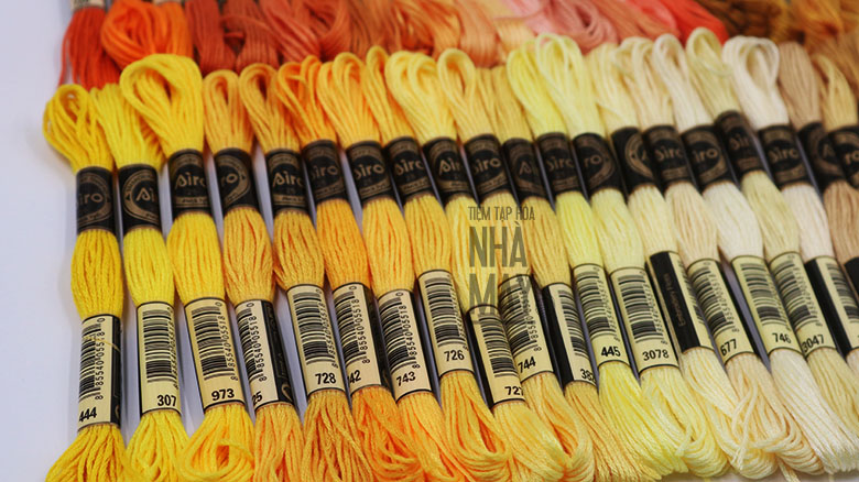 45 tép chỉ hãng Airo theo tông màu - Set màu xanh rêu